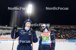 25.11.2023, Oestersund, Sweden, (SWE): Tarjei Boe (NOR), Johannes Thingnes Boe (NOR), (l-r) - IBU World Cup Biathlon, mixed relay, Oestersund (SWE). www.nordicfocus.com. © Manzoni/NordicFocus. Every downloaded picture is fee-liable.