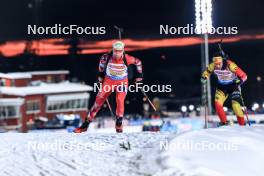 25.11.2023, Oestersund, Sweden, (SWE): Tamara Steiner (AUT), Lotte Lie (BEL), (l-r) - IBU World Cup Biathlon, mixed relay, Oestersund (SWE). www.nordicfocus.com. © Manzoni/NordicFocus. Every downloaded picture is fee-liable.