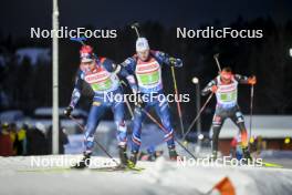 25.11.2023, Oestersund, Sweden, (SWE): Johannes Thingnes Boe (NOR), Emilien Jacquelin (FRA), (l-r) - IBU World Cup Biathlon, mixed relay, Oestersund (SWE). www.nordicfocus.com. © Authamayou/NordicFocus. Every downloaded picture is fee-liable.