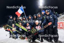 25.11.2023, Oestersund, Sweden, (SWE): Justine Braisaz-Bouchet (FRA), Lou Jeanmonnot (FRA), Quentin Fillon Maillet (FRA), Emilien Jacquelin (FRA), (l-r) - IBU World Cup Biathlon, mixed relay, Oestersund (SWE). www.nordicfocus.com. © Manzoni/NordicFocus. Every downloaded picture is fee-liable.