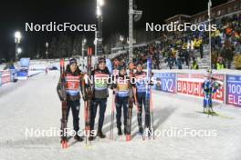25.11.2023, Oestersund, Sweden, (SWE): Didier Bionaz (ITA), Tommaso Giacomel (ITA), Dorothea Wierer (ITA), Lisa Vittozzi (ITA), (l-r) - IBU World Cup Biathlon, mixed relay, Oestersund (SWE). www.nordicfocus.com. © Authamayou/NordicFocus. Every downloaded picture is fee-liable.