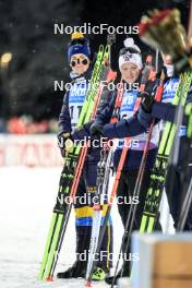 03.12.2023, Oestersund, Sweden, (SWE): Martin Ponsiluoma (SWE), Endre Stroemsheim (NOR), (l-r) - IBU World Cup Biathlon, pursuit men, Oestersund (SWE). www.nordicfocus.com. © Manzoni/NordicFocus. Every downloaded picture is fee-liable.