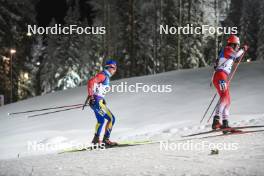 03.12.2023, Oestersund, Sweden, (SWE): Dmitrii Shamaev (ROU), Christian Gow (CAN), (l-r) - IBU World Cup Biathlon, pursuit men, Oestersund (SWE). www.nordicfocus.com. © Authamayou/NordicFocus. Every downloaded picture is fee-liable.