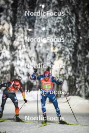 30.11.2023, Oestersund, Sweden, (SWE): Philipp Nawrath (GER), Tarjei Boe (NOR), (l-r) - IBU World Cup Biathlon, relay men, Oestersund (SWE). www.nordicfocus.com. © Authamayou/NordicFocus. Every downloaded picture is fee-liable.