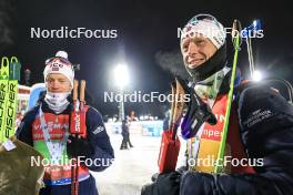 30.11.2023, Oestersund, Sweden, (SWE): Tarjei Boe (NOR), Johannes Thingnes Boe (NOR), (l-r) - IBU World Cup Biathlon, relay men, Oestersund (SWE). www.nordicfocus.com. © Manzoni/NordicFocus. Every downloaded picture is fee-liable.