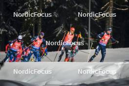 30.11.2023, Oestersund, Sweden, (SWE): Jaakko Ranta (FIN), David Zobel (GER), Didier Bionaz (ITA), (l-r) - IBU World Cup Biathlon, relay men, Oestersund (SWE). www.nordicfocus.com. © Authamayou/NordicFocus. Every downloaded picture is fee-liable.