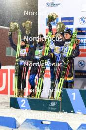 29.11.2023, Oestersund, Sweden, (SWE): Anna Magnusson (SWE), Linn Persson (SWE), Elvira Oeberg (SWE), Hanna Oeberg (SWE), (l-r) - IBU World Cup Biathlon, relay women, Oestersund (SWE). www.nordicfocus.com. © Manzoni/NordicFocus. Every downloaded picture is fee-liable.