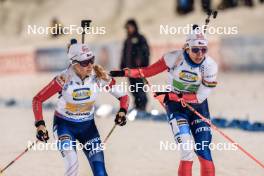 29.11.2023, Oestersund, Sweden, (SWE): Marketa Davidova (CZE), Jessica Jislova (CZE), (l-r) - IBU World Cup Biathlon, relay women, Oestersund (SWE). www.nordicfocus.com. © Manzoni/NordicFocus. Every downloaded picture is fee-liable.