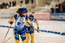 29.11.2023, Oestersund, Sweden, (SWE): Hanna Oeberg (SWE), Elvira Oeberg (SWE), (l-r) - IBU World Cup Biathlon, relay women, Oestersund (SWE). www.nordicfocus.com. © Manzoni/NordicFocus. Every downloaded picture is fee-liable.