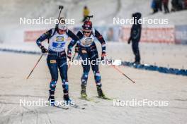 29.11.2023, Oestersund, Sweden, (SWE): Ingrid Landmark Tandrevold (NOR), Karoline Offigstad Knotten (NOR), (l-r) - IBU World Cup Biathlon, relay women, Oestersund (SWE). www.nordicfocus.com. © Manzoni/NordicFocus. Every downloaded picture is fee-liable.