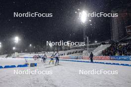 29.11.2023, Oestersund, Sweden, (SWE): Janina Hettich-Walz (GER), Tereza Vobornikova (CZE), Lou Jeanmonnot (FRA), Anna Magnusson (SWE), Marthe Krakstad Johansen (NOR), (l-r) - IBU World Cup Biathlon, relay women, Oestersund (SWE). www.nordicfocus.com. © Manzoni/NordicFocus. Every downloaded picture is fee-liable.