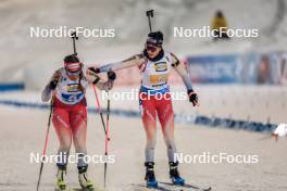 29.11.2023, Oestersund, Sweden, (SWE): Lena Haecki-Gross (SUI), Aita Gasparin (SUI), (l-r) - IBU World Cup Biathlon, relay women, Oestersund (SWE). www.nordicfocus.com. © Manzoni/NordicFocus. Every downloaded picture is fee-liable.