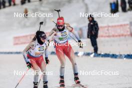 29.11.2023, Oestersund, Sweden, (SWE): Aita Gasparin (SUI), Amy Baserga (SUI), (l-r) - IBU World Cup Biathlon, relay women, Oestersund (SWE). www.nordicfocus.com. © Manzoni/NordicFocus. Every downloaded picture is fee-liable.