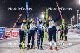 29.11.2023, Oestersund, Sweden, (SWE): Marthe Krakstad Johansen (NOR), Juni Arnekleiv (NOR), Ingrid Landmark Tandrevold (NOR), Karoline Offigstad Knotten (NOR), (l-r) - IBU World Cup Biathlon, relay women, Oestersund (SWE). www.nordicfocus.com. © Manzoni/NordicFocus. Every downloaded picture is fee-liable.