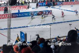 29.11.2023, Oestersund, Sweden, (SWE): Lou Jeanmonnot (FRA), Anna Magnusson (SWE), Sanita Bulina (LAT), Marthe Krakstad Johansen (NOR), (l-r) - IBU World Cup Biathlon, relay women, Oestersund (SWE). www.nordicfocus.com. © Manzoni/NordicFocus. Every downloaded picture is fee-liable.