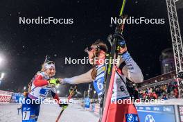 29.11.2023, Oestersund, Sweden, (SWE): Lucie Charvatova (CZE), Lena Haecki-Gross (SUI), (l-r) - IBU World Cup Biathlon, relay women, Oestersund (SWE). www.nordicfocus.com. © Manzoni/NordicFocus. Every downloaded picture is fee-liable.