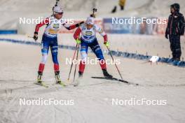 29.11.2023, Oestersund, Sweden, (SWE): Marketa Davidova (CZE), Lucie Charvatova (CZE), (l-r) - IBU World Cup Biathlon, relay women, Oestersund (SWE). www.nordicfocus.com. © Manzoni/NordicFocus. Every downloaded picture is fee-liable.