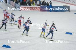 29.11.2023, Oestersund, Sweden, (SWE): Rebecca Passler (ITA), Marthe Krakstad Johansen (NOR), Anna Magnusson (SWE), Lou Jeanmonnot (FRA), (l-r) - IBU World Cup Biathlon, relay women, Oestersund (SWE). www.nordicfocus.com. © Authamayou/NordicFocus. Every downloaded picture is fee-liable.
