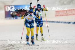 29.11.2023, Oestersund, Sweden, (SWE): Elvira Oeberg (SWE), Linn Persson (SWE), (l-r) - IBU World Cup Biathlon, relay women, Oestersund (SWE). www.nordicfocus.com. © Manzoni/NordicFocus. Every downloaded picture is fee-liable.