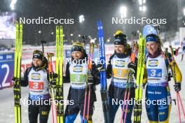 29.11.2023, Oestersund, Sweden, (SWE): Anna Magnusson (SWE), Linn Persson (SWE), Elvira Oeberg (SWE), Hanna Oeberg (SWE), (l-r) - IBU World Cup Biathlon, relay women, Oestersund (SWE). www.nordicfocus.com. © Authamayou/NordicFocus. Every downloaded picture is fee-liable.