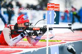 25.11.2023, Oestersund, Sweden, (SWE): Niklas Hartweg (SUI) - IBU World Cup Biathlon, single mixed relay, Oestersund (SWE). www.nordicfocus.com. © Authamayou/NordicFocus. Every downloaded picture is fee-liable.