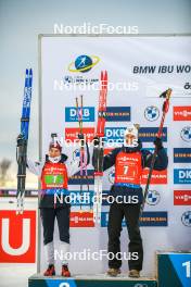 25.11.2023, Oestersund, Sweden, (SWE): Juni Arnekleiv (NOR), Sturla Holm Laegreid (NOR), (l-r) - IBU World Cup Biathlon, single mixed relay, Oestersund (SWE). www.nordicfocus.com. © Authamayou/NordicFocus. Every downloaded picture is fee-liable.