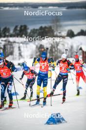 25.11.2023, Oestersund, Sweden, (SWE): Sebastian Samuelsson (SWE), Fabien Claude (FRA), (l-r) - IBU World Cup Biathlon, single mixed relay, Oestersund (SWE). www.nordicfocus.com. © Authamayou/NordicFocus. Every downloaded picture is fee-liable.