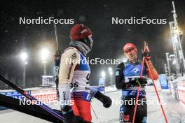 02.12.2023, Oestersund, Sweden, (SWE): Joscha Burkhalter (SUI), David Zobel (GER), (l-r) - IBU World Cup Biathlon, sprint men, Oestersund (SWE). www.nordicfocus.com. © Manzoni/NordicFocus. Every downloaded picture is fee-liable.