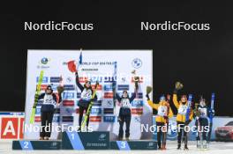 01.12.2023, Oestersund, Sweden, (SWE): Karoline Offigstad Knotten (NOR), Lou Jeanmonnot (FRA), Juni Arnekleiv (NOR), Franziska Preuss (GER), Vanessa Voigt (GER), Ingrid Landmark Tandrevold (NOR), (l-r) - IBU World Cup Biathlon, sprint women, Oestersund (SWE). www.nordicfocus.com. © Authamayou/NordicFocus. Every downloaded picture is fee-liable.
