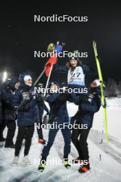 01.12.2023, Oestersund, Sweden, (SWE): Gilonne Guigonnat (FRA), Marketa Davidova (CZE), Lou Jeanmonnot (FRA), Chloe Chevalier (FRA), (l-r) - IBU World Cup Biathlon, sprint women, Oestersund (SWE). www.nordicfocus.com. © Authamayou/NordicFocus. Every downloaded picture is fee-liable.