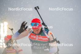 24.11.2023, Oestersund, Sweden, (SWE): Niklas Hartweg (SUI) - IBU World Cup Biathlon, training, Oestersund (SWE). www.nordicfocus.com. © Authamayou/NordicFocus. Every downloaded picture is fee-liable.