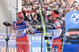 09.12.2023, Hochfilzen, Austria (AUT): Sebastian Stalder (SUI), Joscha Burkhalter (SUI), (l-r) - IBU World Cup Biathlon, pursuit men, Hochfilzen (AUT). www.nordicfocus.com. © Manzoni/NordicFocus. Every downloaded picture is fee-liable.