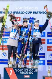 09.12.2023, Hochfilzen, Austria (AUT): Lena Haecki-Gross (SUI), Elvira Oeberg (SWE), Ingrid Landmark Tandrevold (NOR), (l-r) - IBU World Cup Biathlon, pursuit women, Hochfilzen (AUT). www.nordicfocus.com. © Manzoni/NordicFocus. Every downloaded picture is fee-liable.