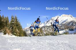 09.12.2023, Hochfilzen, Austria (AUT): Hanna Oeberg (SWE), Suvi Minkkinen (FIN), (l-r) - IBU World Cup Biathlon, pursuit women, Hochfilzen (AUT). www.nordicfocus.com. © Manzoni/NordicFocus. Every downloaded picture is fee-liable.