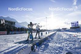09.12.2023, Hochfilzen, Austria (AUT): Elvira Oeberg (SWE), Ingrid Landmark Tandrevold (NOR), (l-r) - IBU World Cup Biathlon, pursuit women, Hochfilzen (AUT). www.nordicfocus.com. © Manzoni/NordicFocus. Every downloaded picture is fee-liable.