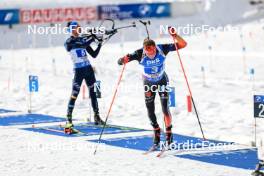 10.12.2023, Hochfilzen, Austria (AUT): Lukas Hofer (ITA), Benedikt Doll (GER), (l-r) - IBU World Cup Biathlon, relay men, Hochfilzen (AUT). www.nordicfocus.com. © Manzoni/NordicFocus. Every downloaded picture is fee-liable.