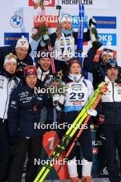 08.12.2023, Hochfilzen, Austria (AUT): Patrick Oberegger (ITA) coach Team Norway, Ingrid Landmark Tandrevold (NOR), Karoline Offigstad Knotten (NOR), Siegfried Mazet (FRA) coach team Norway, (l-r) - IBU World Cup Biathlon, sprint women, Hochfilzen (AUT). www.nordicfocus.com. © Manzoni/NordicFocus. Every downloaded picture is fee-liable.