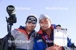 07.12.2023, Hochfilzen, Austria (AUT): Markus Fischer (GER), coach Team Austria, Ludwig Gredler (AUT), (l-r) - IBU World Cup Biathlon, training, Hochfilzen (AUT). www.nordicfocus.com. © Manzoni/NordicFocus. Every downloaded picture is fee-liable.