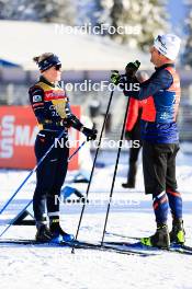 07.12.2023, Hochfilzen, Austria (AUT): Sophie Chauveau (FRA), Cyril Burdet (FRA), coach Team France, (l-r) - IBU World Cup Biathlon, training, Hochfilzen (AUT). www.nordicfocus.com. © Manzoni/NordicFocus. Every downloaded picture is fee-liable.