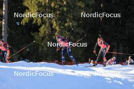 17.12.2023, Lenzerheide, Switzerland (SUI): Vetle Sjaastad Christiansen (NOR), Benedikt Doll (GER), (l-r) - IBU World Cup Biathlon, mass men, Lenzerheide (SUI). www.nordicfocus.com. © Manzoni/NordicFocus. Every downloaded picture is fee-liable.