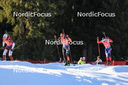 17.12.2023, Lenzerheide, Switzerland (SUI): Andrejs Rastorgujevs (LAT), Philipp Nawrath (GER), Michal Krcmar (CZE), (l-r) - IBU World Cup Biathlon, mass men, Lenzerheide (SUI). www.nordicfocus.com. © Manzoni/NordicFocus. Every downloaded picture is fee-liable.