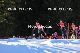 17.12.2023, Lenzerheide, Switzerland (SUI): Philipp Horn (GER), Vetle Sjaastad Christiansen (NOR), Benedikt Doll (GER), (l-r) - IBU World Cup Biathlon, mass men, Lenzerheide (SUI). www.nordicfocus.com. © Manzoni/NordicFocus. Every downloaded picture is fee-liable.