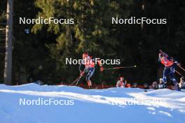 17.12.2023, Lenzerheide, Switzerland (SUI): Philipp Horn (GER), Vetle Sjaastad Christiansen (NOR), (l-r) - IBU World Cup Biathlon, mass men, Lenzerheide (SUI). www.nordicfocus.com. © Manzoni/NordicFocus. Every downloaded picture is fee-liable.
