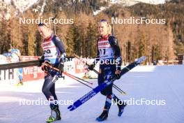 17.12.2023, Lenzerheide, Switzerland (SUI): Karoline Erdal (NOR), Juni Arnekleiv (NOR), (l-r) - IBU World Cup Biathlon, mass women, Lenzerheide (SUI). www.nordicfocus.com. © Manzoni/NordicFocus. Every downloaded picture is fee-liable.