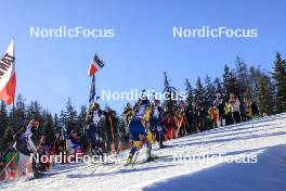 16.12.2023, Lenzerheide, Switzerland (SUI): Vanessa Voigt (GER), Karoline Erdal (NOR), Anna Magnusson (SWE), Sophie Chauveau (FRA), (l-r) - IBU World Cup Biathlon, pursuit women, Lenzerheide (SUI). www.nordicfocus.com. © Manzoni/NordicFocus. Every downloaded picture is fee-liable.