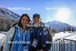 16.12.2023, Lenzerheide, Switzerland (SUI): Carloa and Michael Hartweg, Parents of Niklas Hartweg (SUI) - IBU World Cup Biathlon, training, Lenzerheide (SUI). www.nordicfocus.com. © Manzoni/NordicFocus. Every downloaded picture is fee-liable.