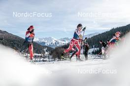 01.01.2023, Val Mustair, Switzerland (SUI): Katherine Stewart-Jones (CAN), Nadja Kaelin (SUI), (l-r)  - FIS world cup cross-country, tour de ski, pursuit, Val Mustair (SUI). www.nordicfocus.com. © Modica/NordicFocus. Every downloaded picture is fee-liable.