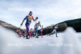 01.01.2023, Val Mustair, Switzerland (SUI): Hugo Lapalus (FRA), Anze Gros (SLO), (l-r)  - FIS world cup cross-country, tour de ski, pursuit, Val Mustair (SUI). www.nordicfocus.com. © Modica/NordicFocus. Every downloaded picture is fee-liable.
