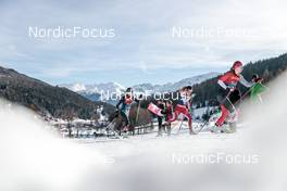 01.01.2023, Val Mustair, Switzerland (SUI): Martina Di Centa (ITA), Alina Meier (SUI), Dahria Beatty (CAN), (l-r)  - FIS world cup cross-country, tour de ski, pursuit, Val Mustair (SUI). www.nordicfocus.com. © Modica/NordicFocus. Every downloaded picture is fee-liable.