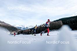 01.01.2023, Val Mustair, Switzerland (SUI): James Clinton Schoonmaker (USA), Graham Ritchie (CAN), (l-r)  - FIS world cup cross-country, tour de ski, pursuit, Val Mustair (SUI). www.nordicfocus.com. © Modica/NordicFocus. Every downloaded picture is fee-liable.